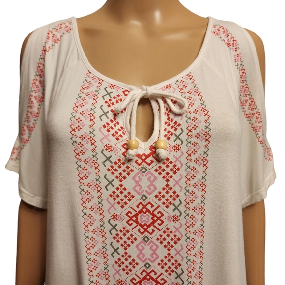 Lascana Cold Shoulder Boho Blouse Size 8 - Picture 2 of 11